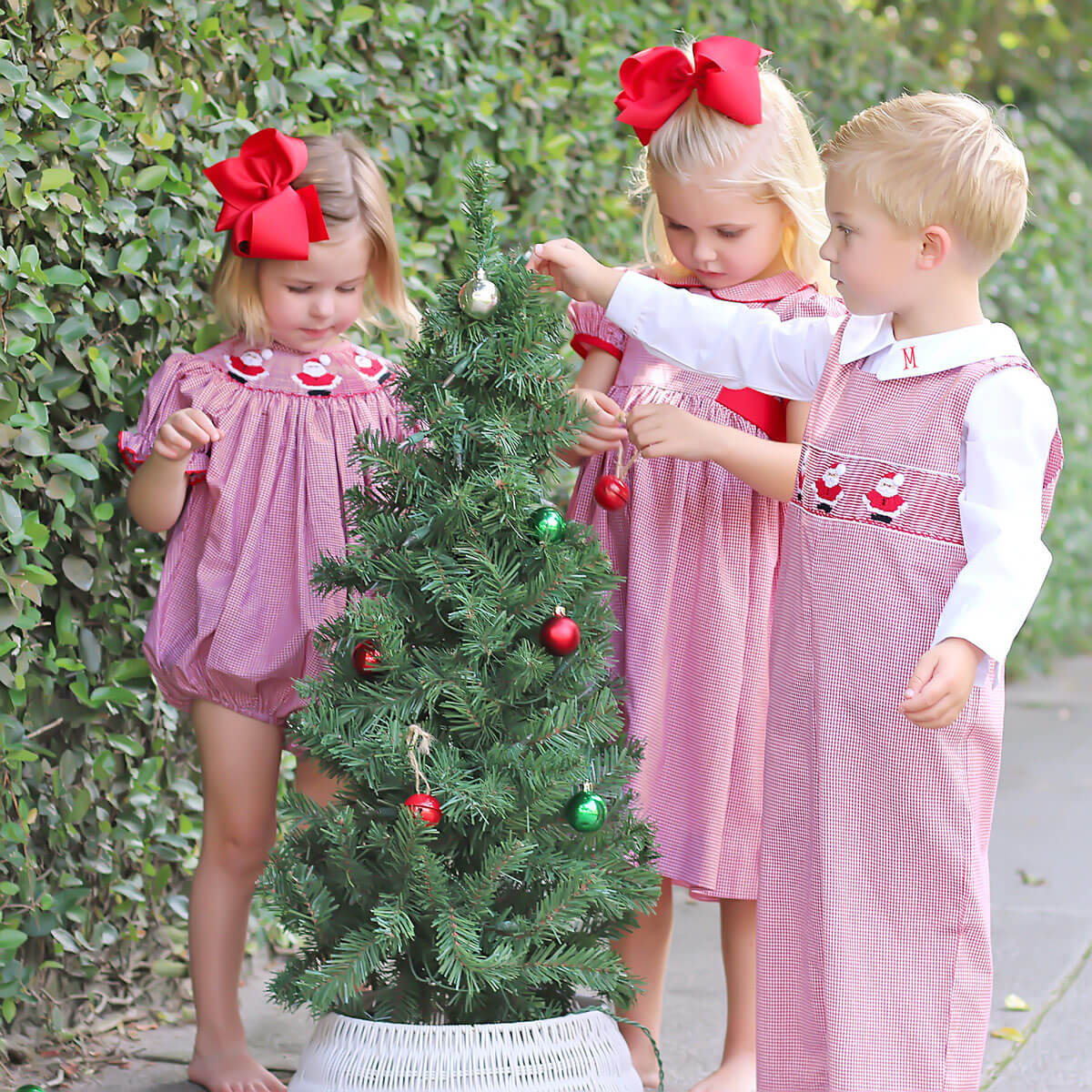 Red Gingham Collared Sash Dress