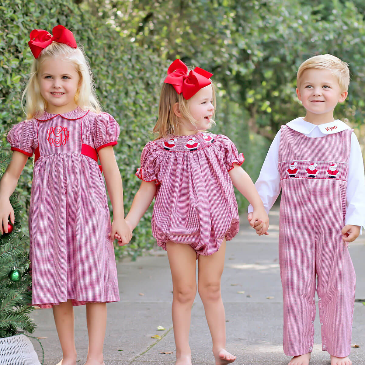 Red Gingham Collared Sash Dress