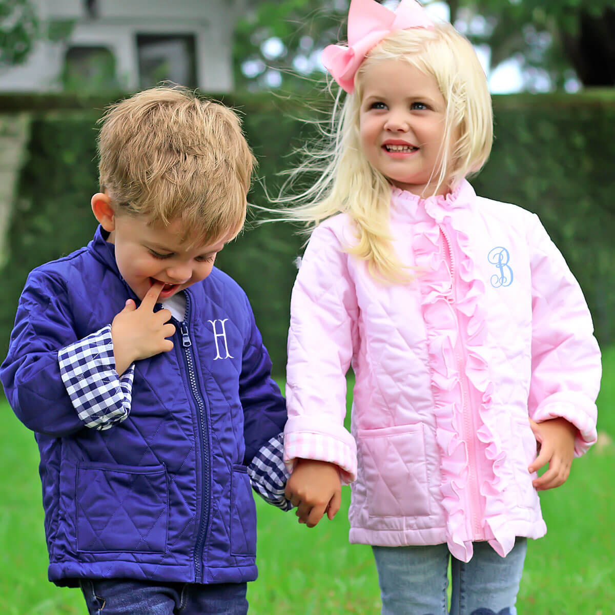 Pink Quilted Ruffle Coat