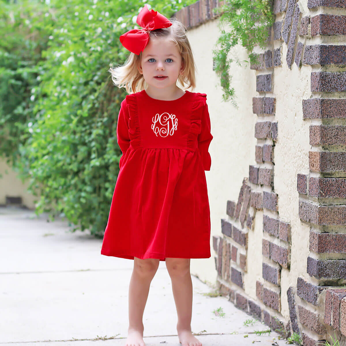 Red Corduroy Olivia Dress