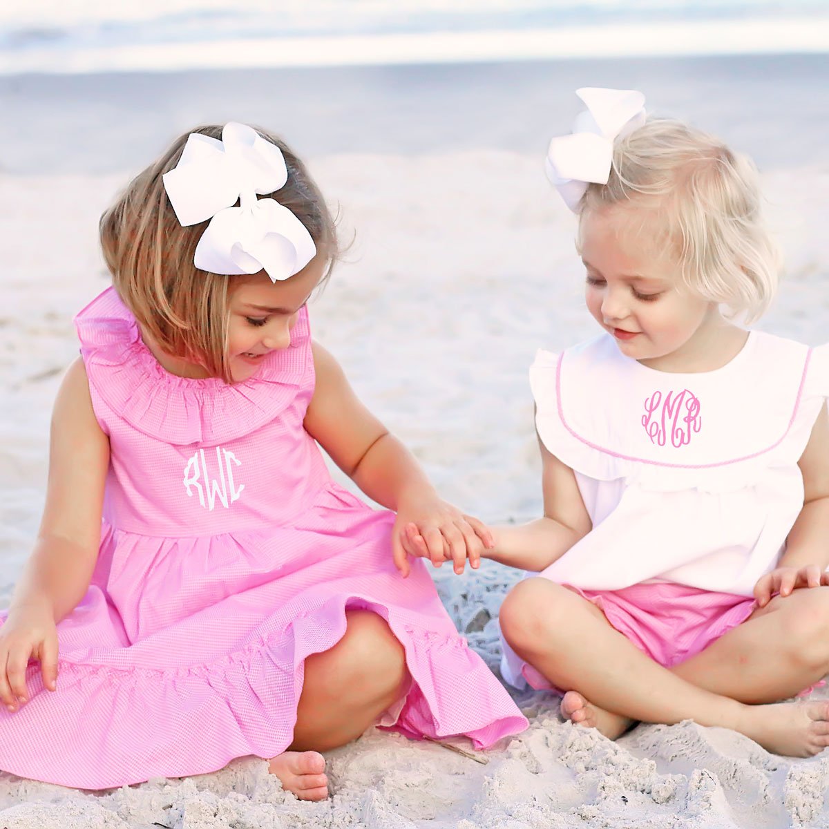 White and Pink Gingham Bloomer Set