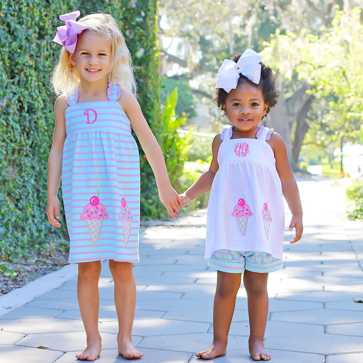 Ice Cream Stripe Mia Short Set