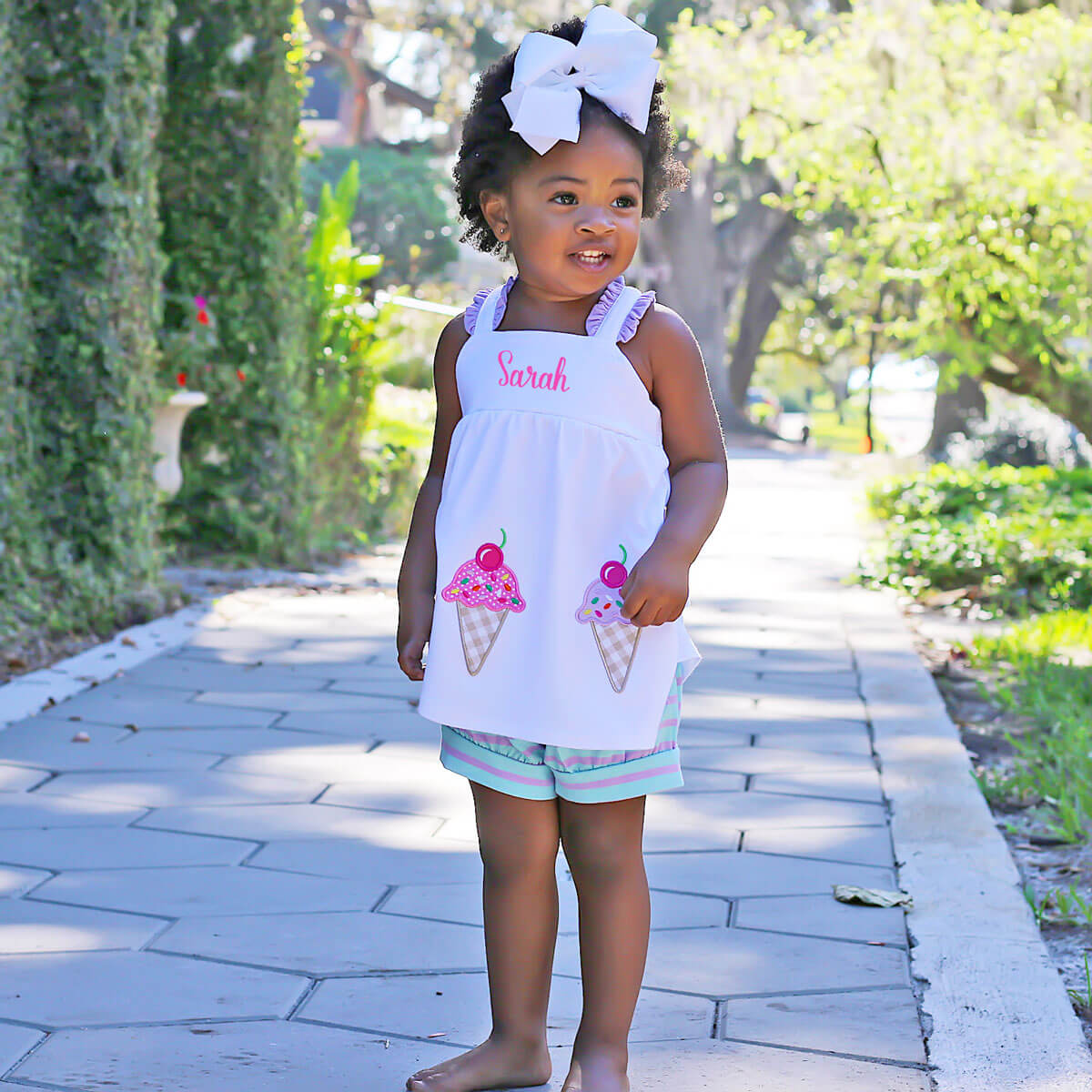 Ice Cream Stripe Mia Short Set