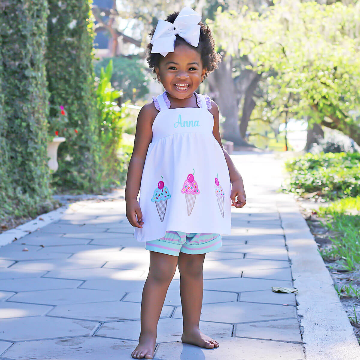 Ice Cream Stripe Mia Short Set