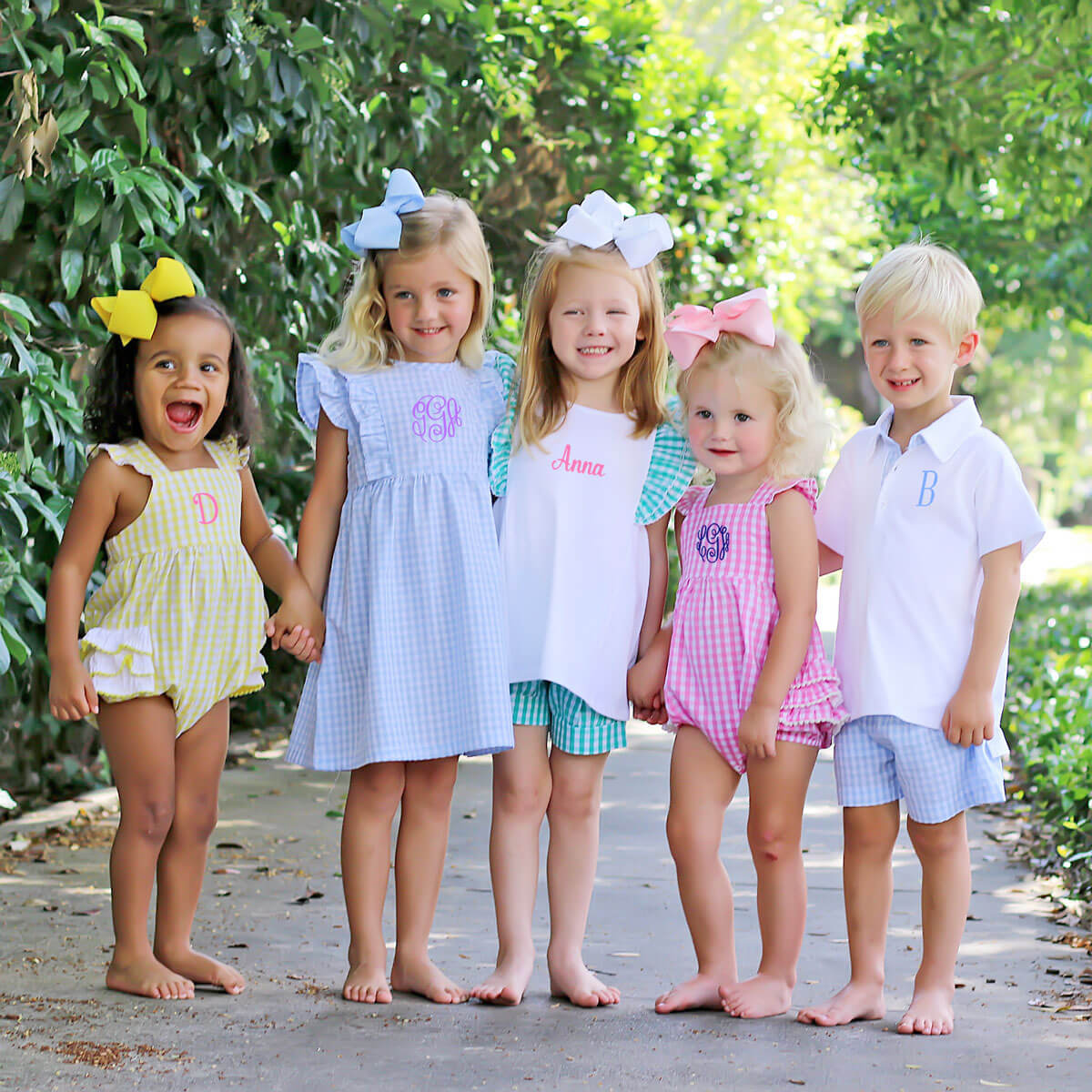 Pastel Blue Gingham Polo Short Set