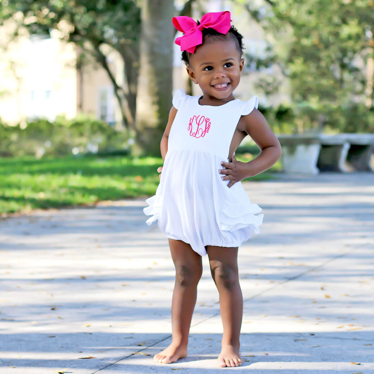 Solid White Knit Ruffle Bubble