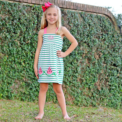 Green Stripe Watermelon Mia Dress