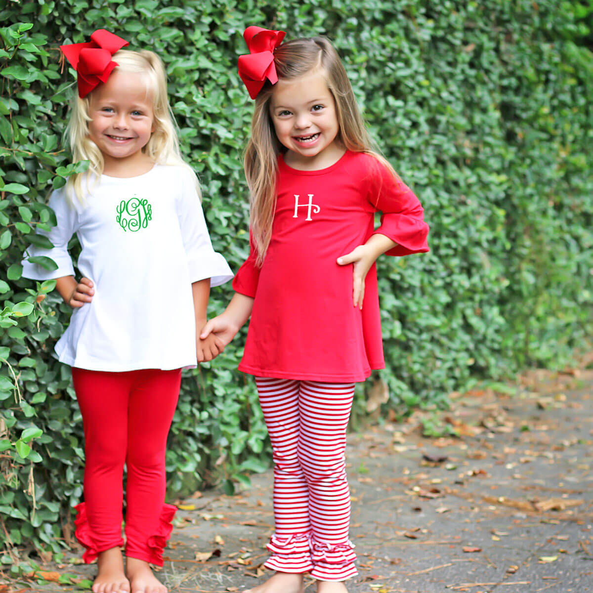 Red Side Ruffle Leggings
