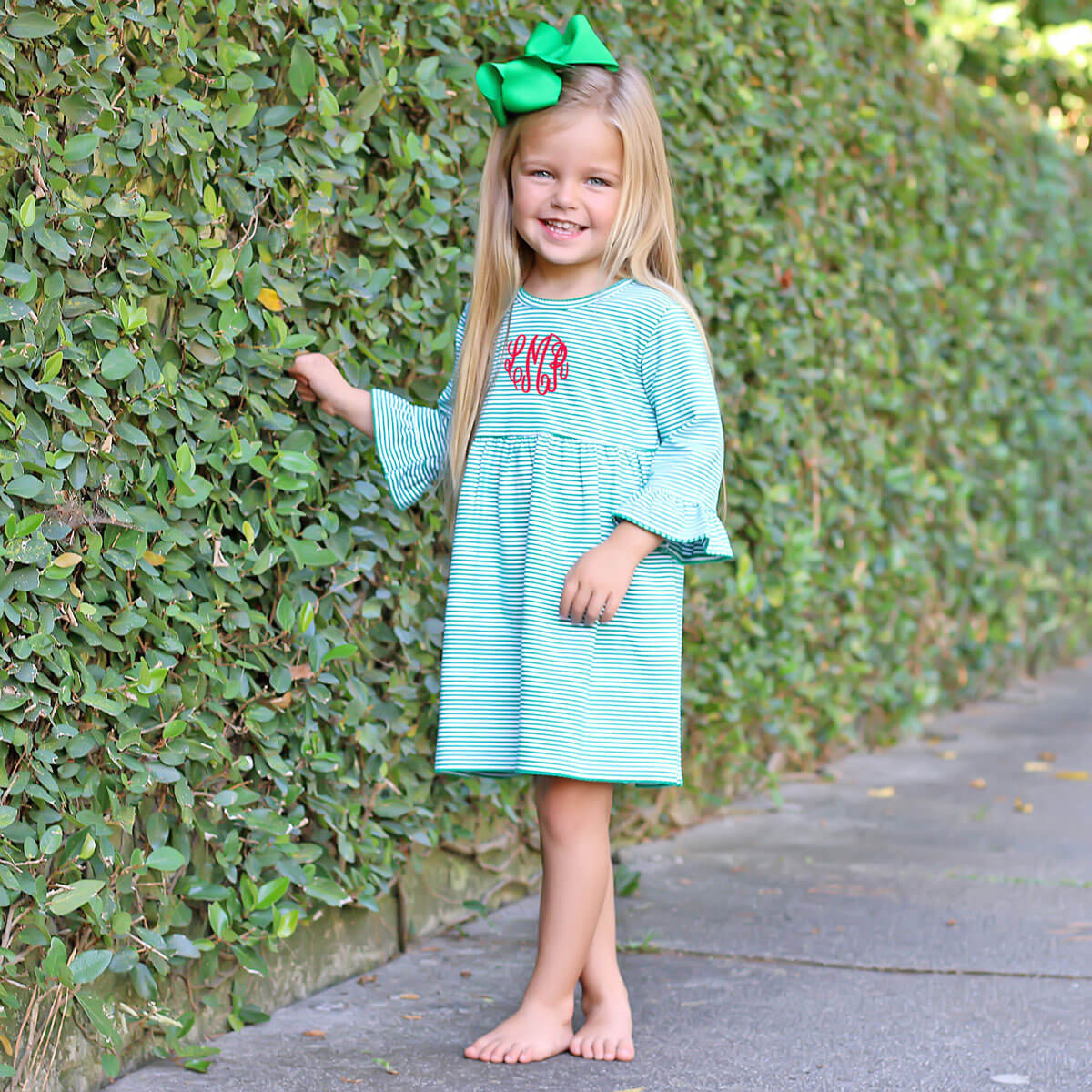 Green Stripe Sophia Dress