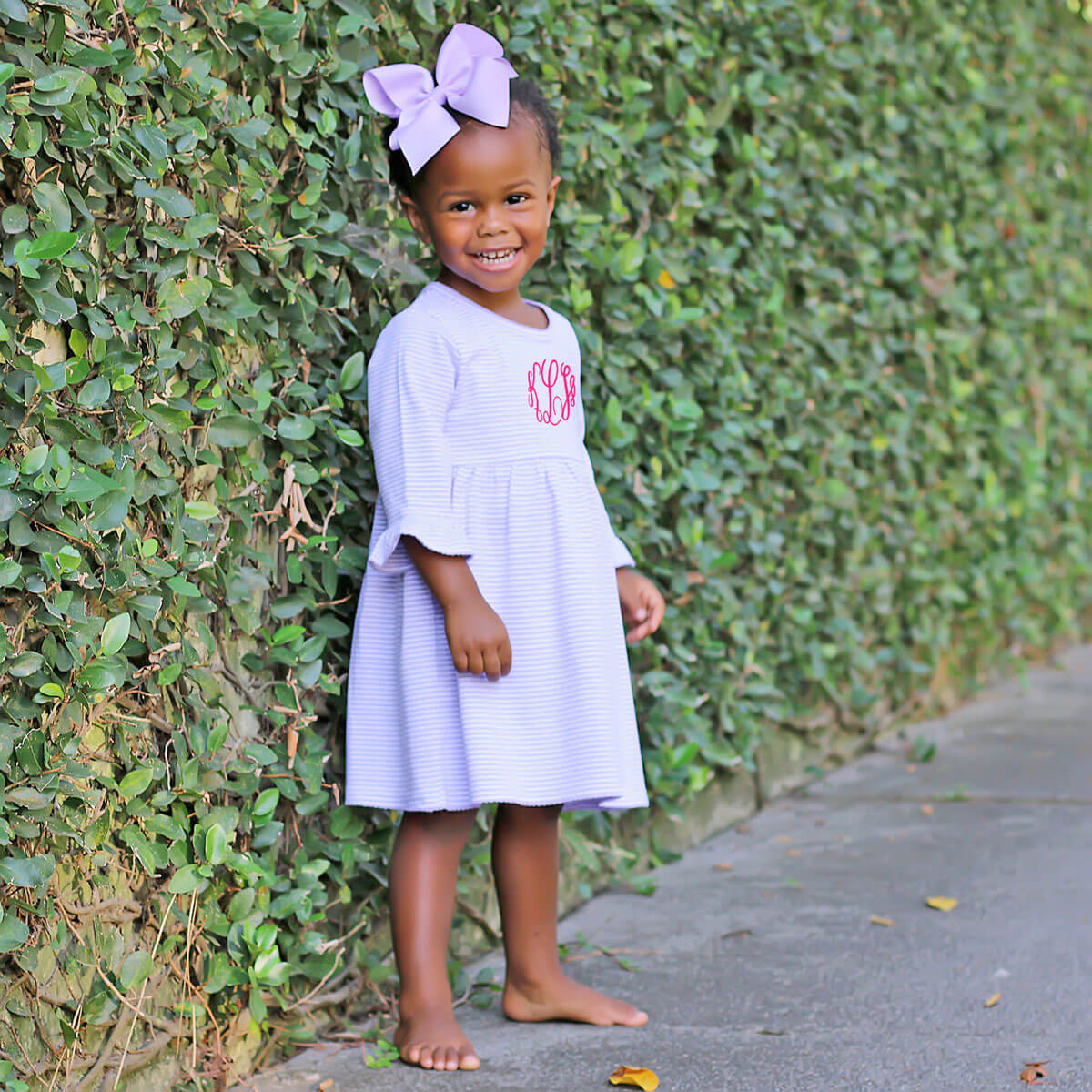 Lavender Stripe Sophia Dress