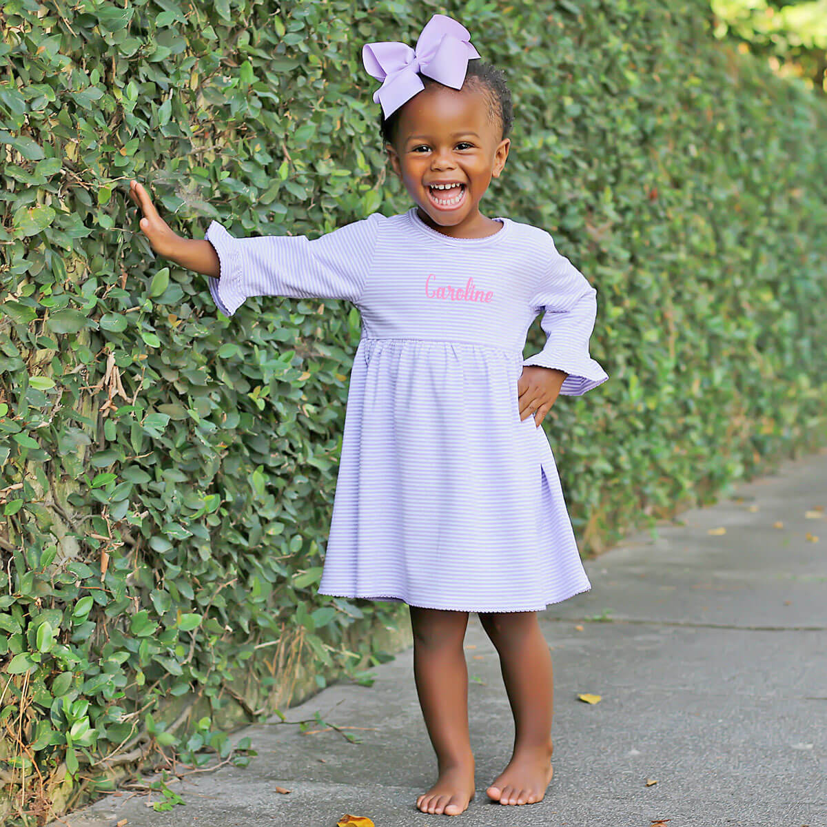 Lavender Stripe Sophia Dress