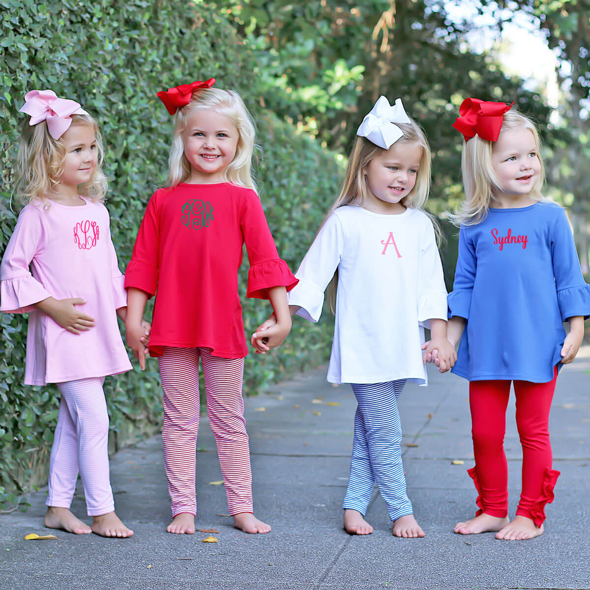 Red Side Ruffle Leggings