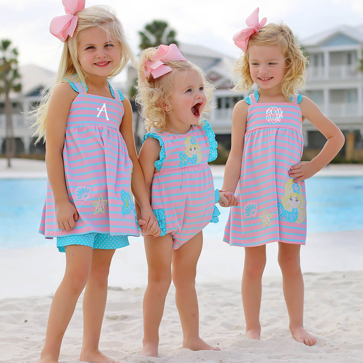 Under The Sea Mermaid Pink Knit Short Set