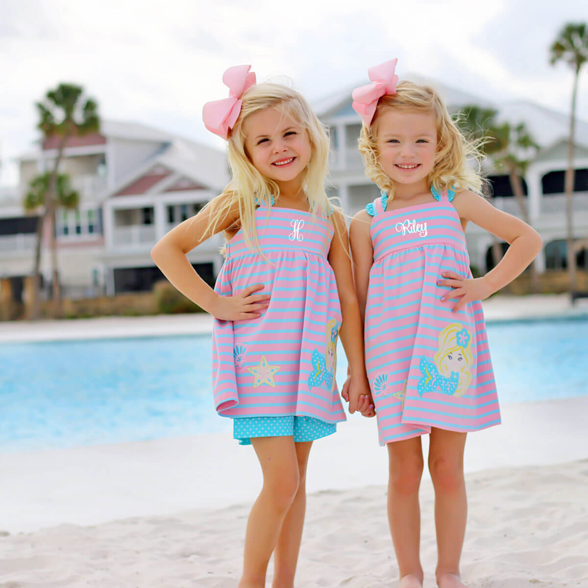 Under The Sea Mermaid Pink Knit Short Set