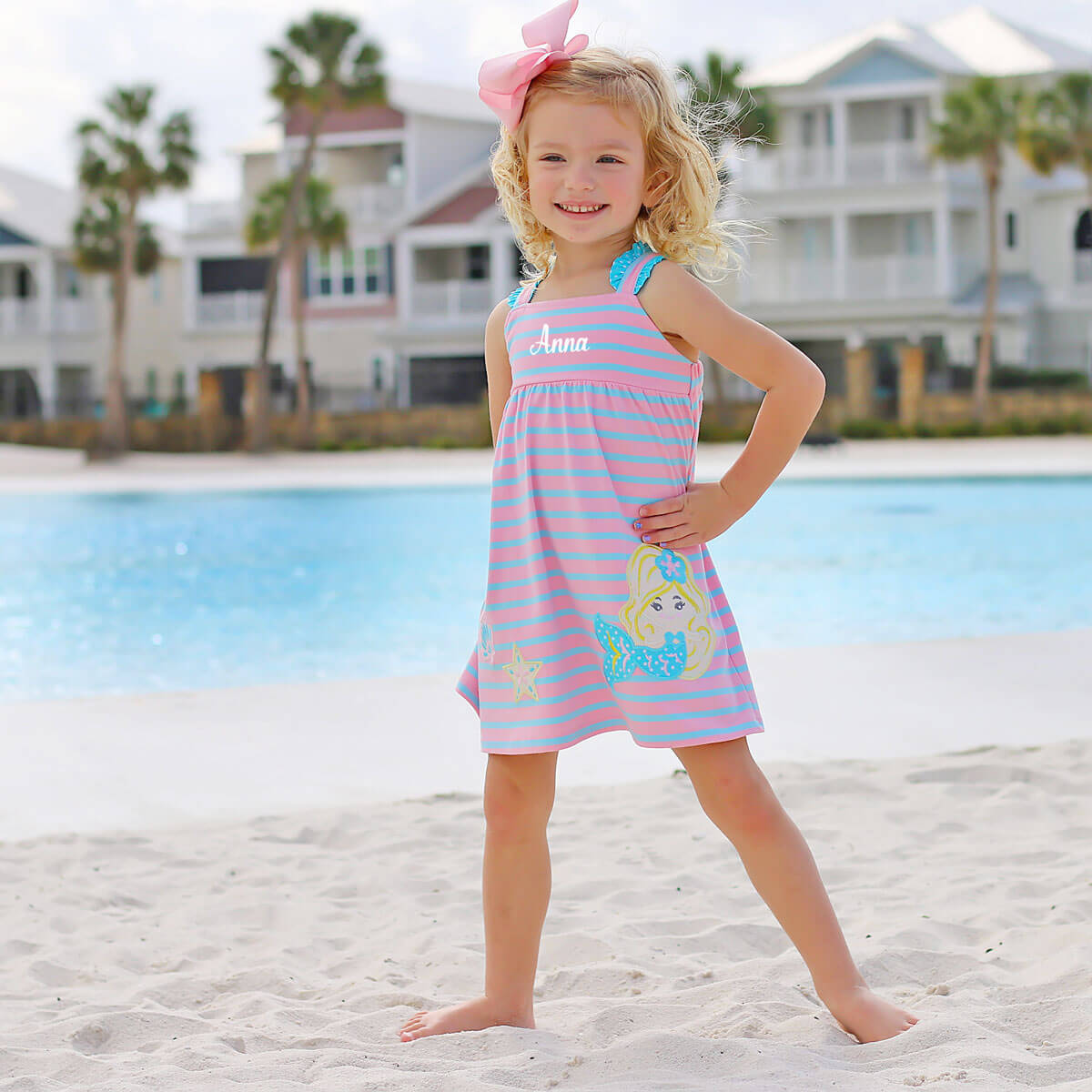 Under The Sea Mermaid Pink Knit Dress