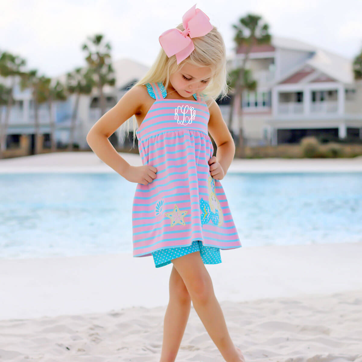 Under The Sea Mermaid Pink Knit Short Set