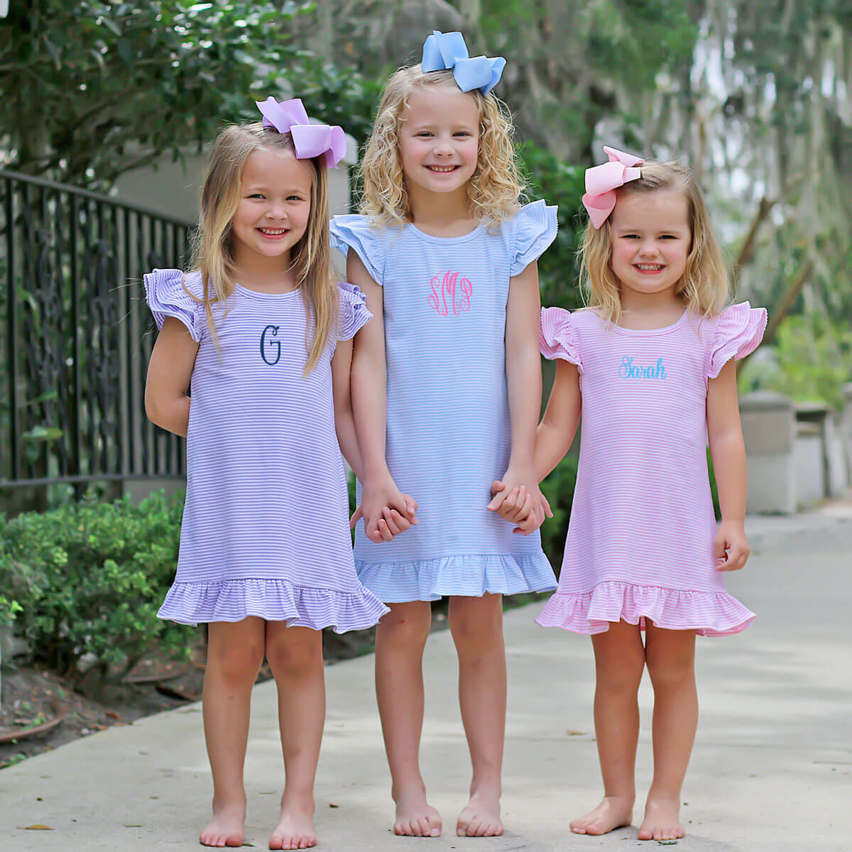 Milly Stripe Ruffle Dress Lavender