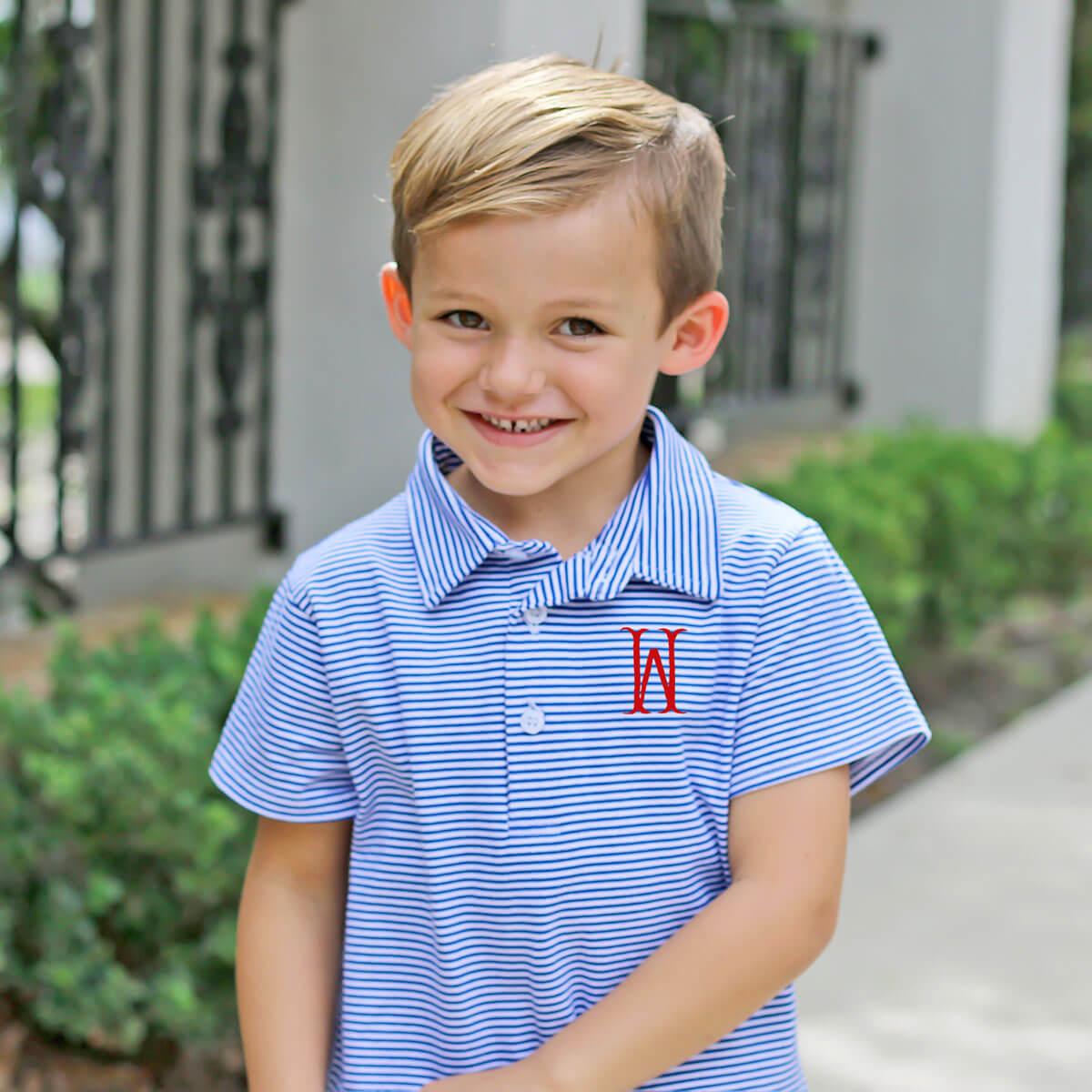 Royal Blue Stripe Polo Shirt