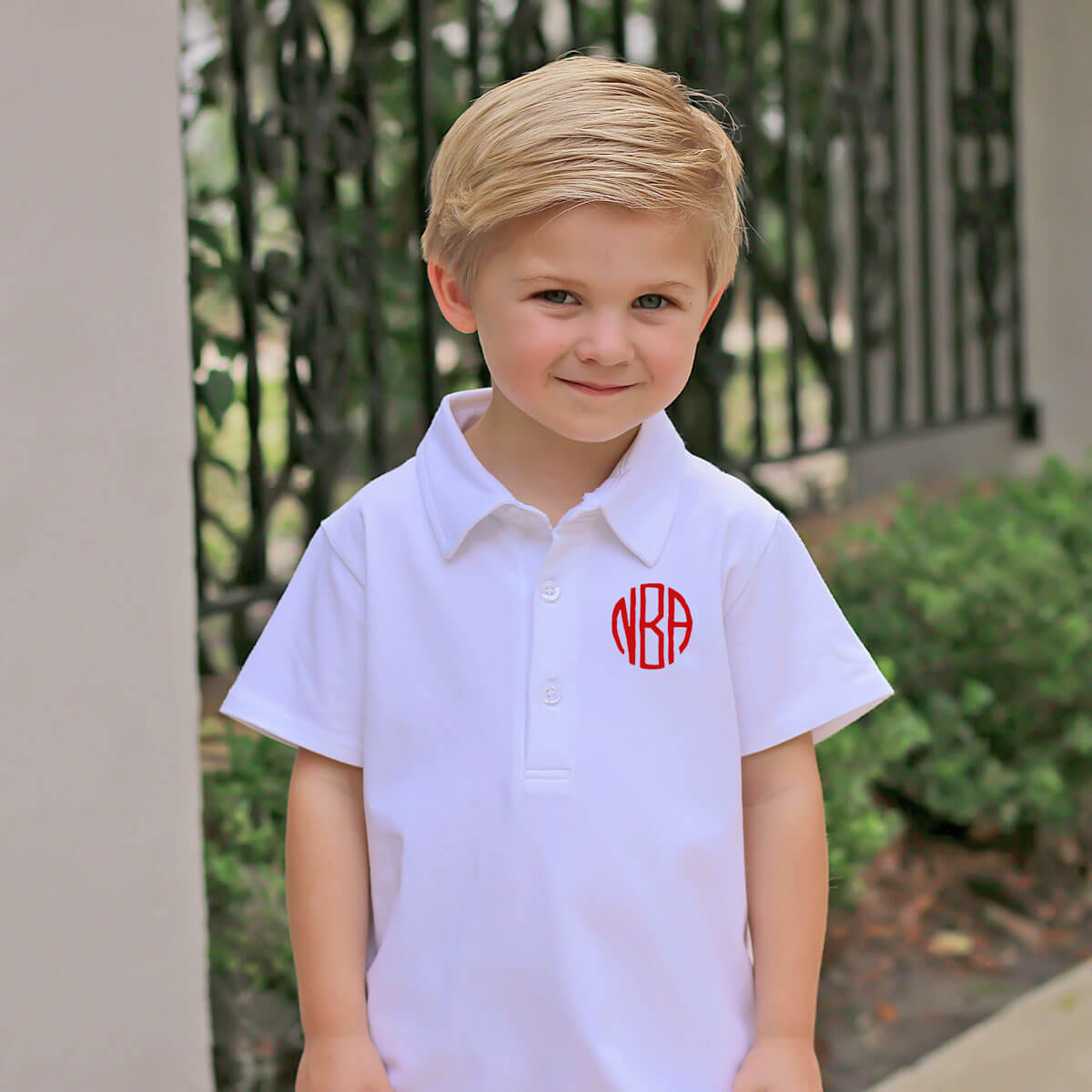 White Knit Polo Shirt