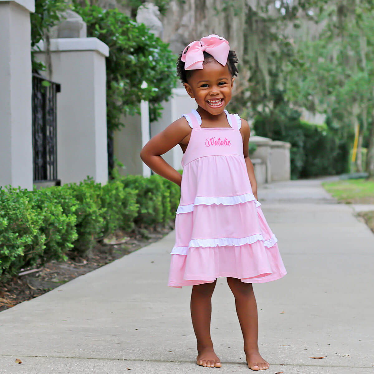 Callie Tiered Ruffle Dress Pink