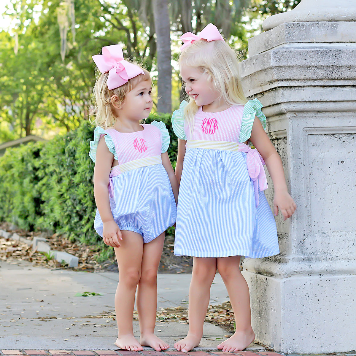 Multi Stripe Seersucker Avery Bubble