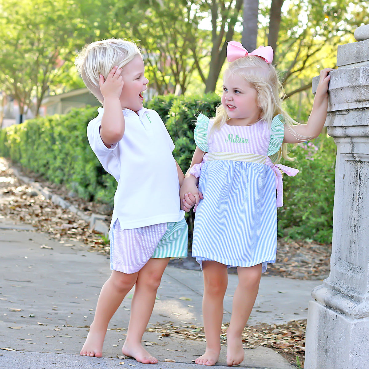 Multi Stripe Seersucker Avery Dress