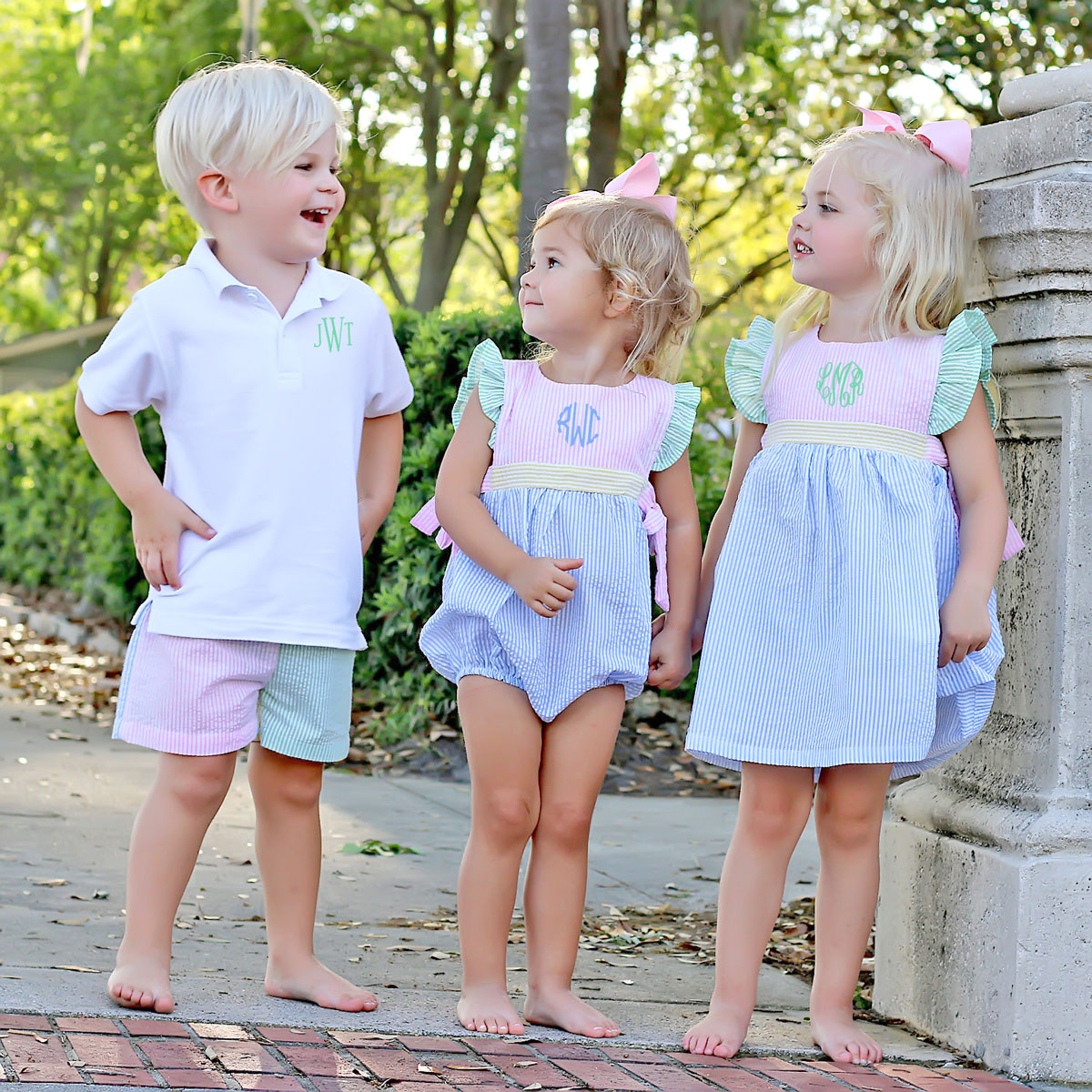 Multi Stripe Seersucker Avery Bubble