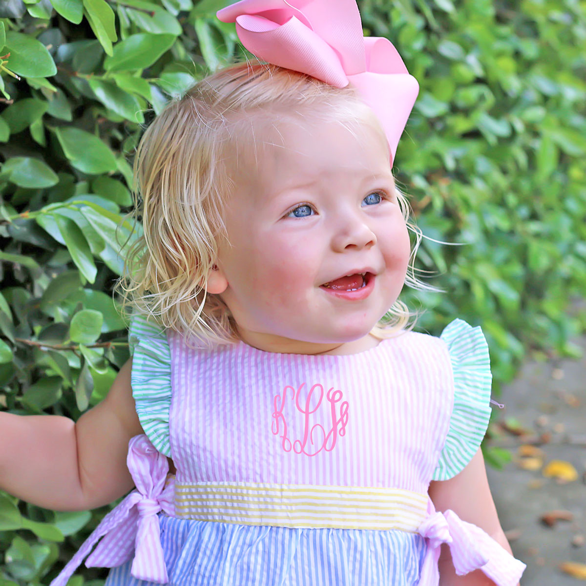 Multi Stripe Seersucker Avery Bubble