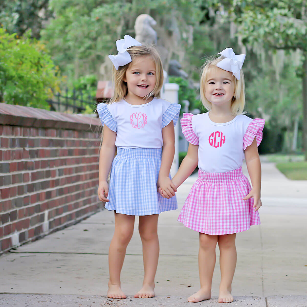 Blue Gingham Skirt Set