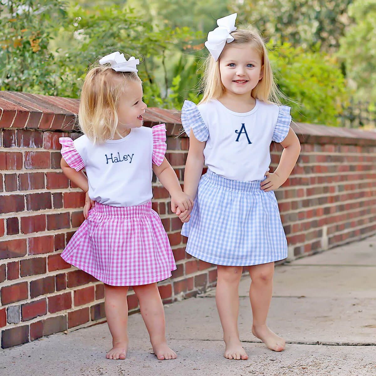 Blue Gingham Skirt Set