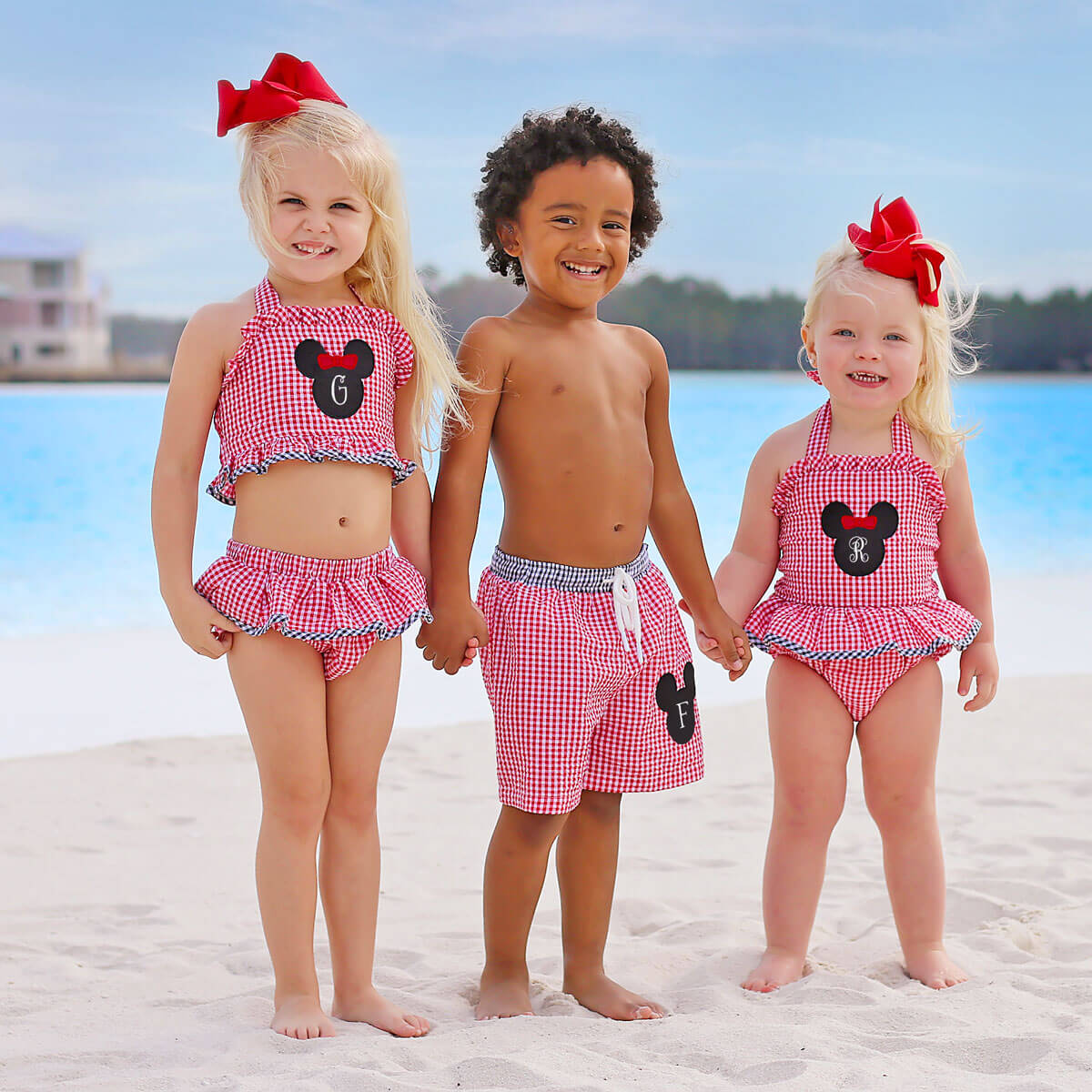 Mouse Ears Red Seersucker Swimsuit