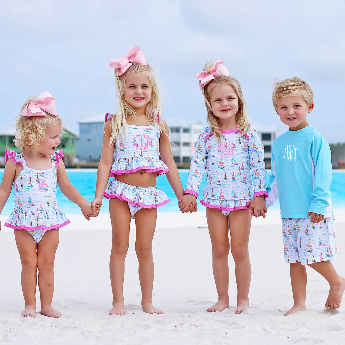 Kauai Sailboat Rash Guard Set