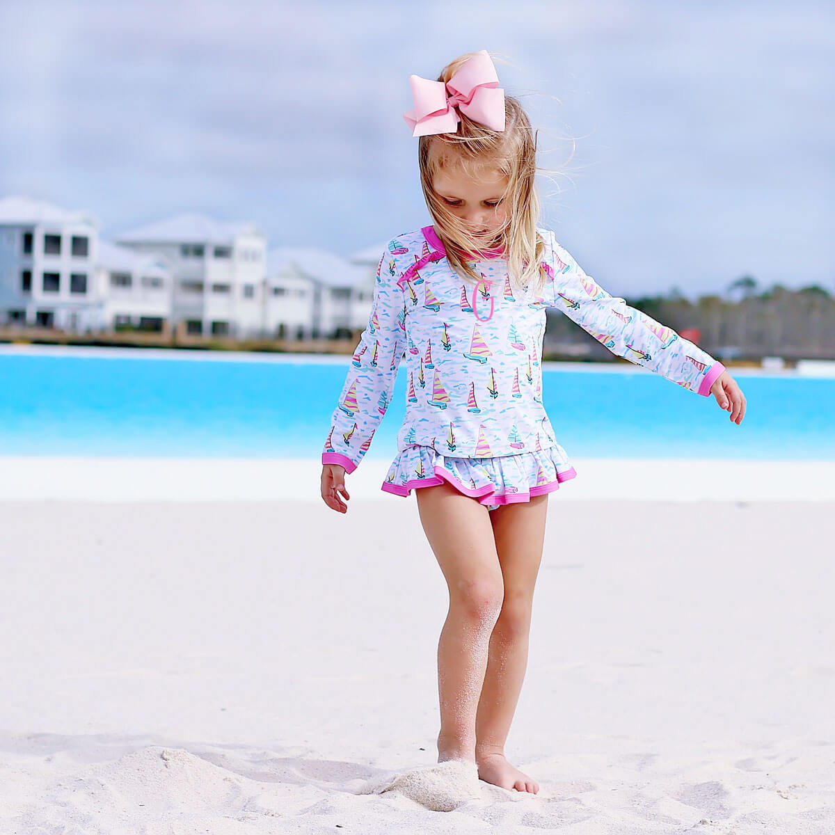 Kauai Sailboat Rash Guard Set