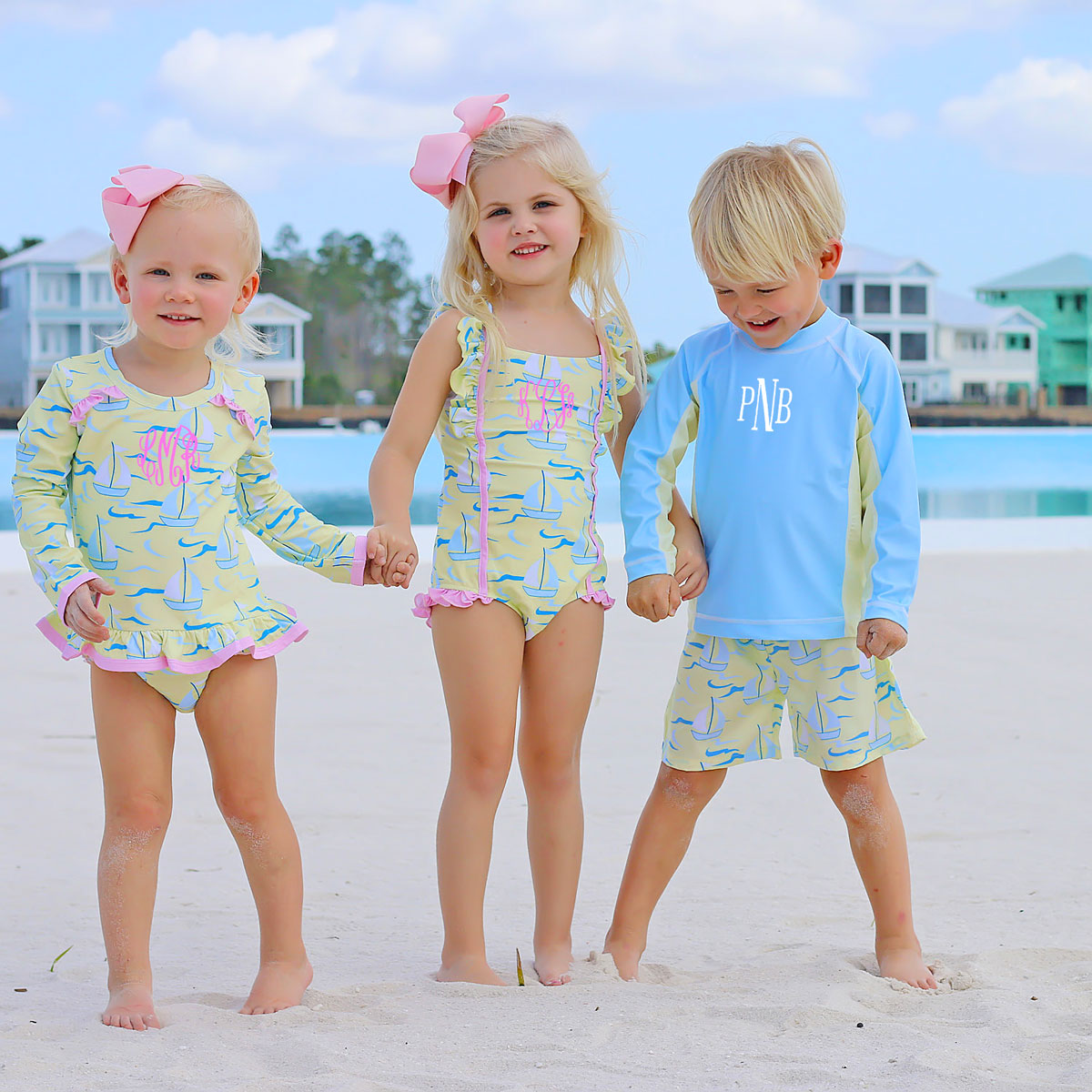 Yellow and Blue Long Sleeve Rash Guard