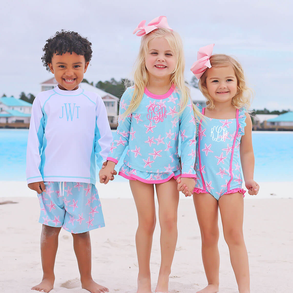 White and Blue Long Sleeve Rash Guard