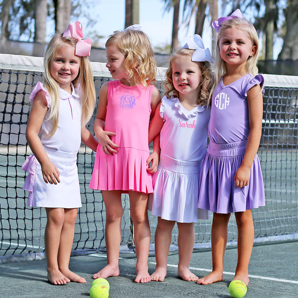 White Polo Pink Ruffle Tennis Skirt Set