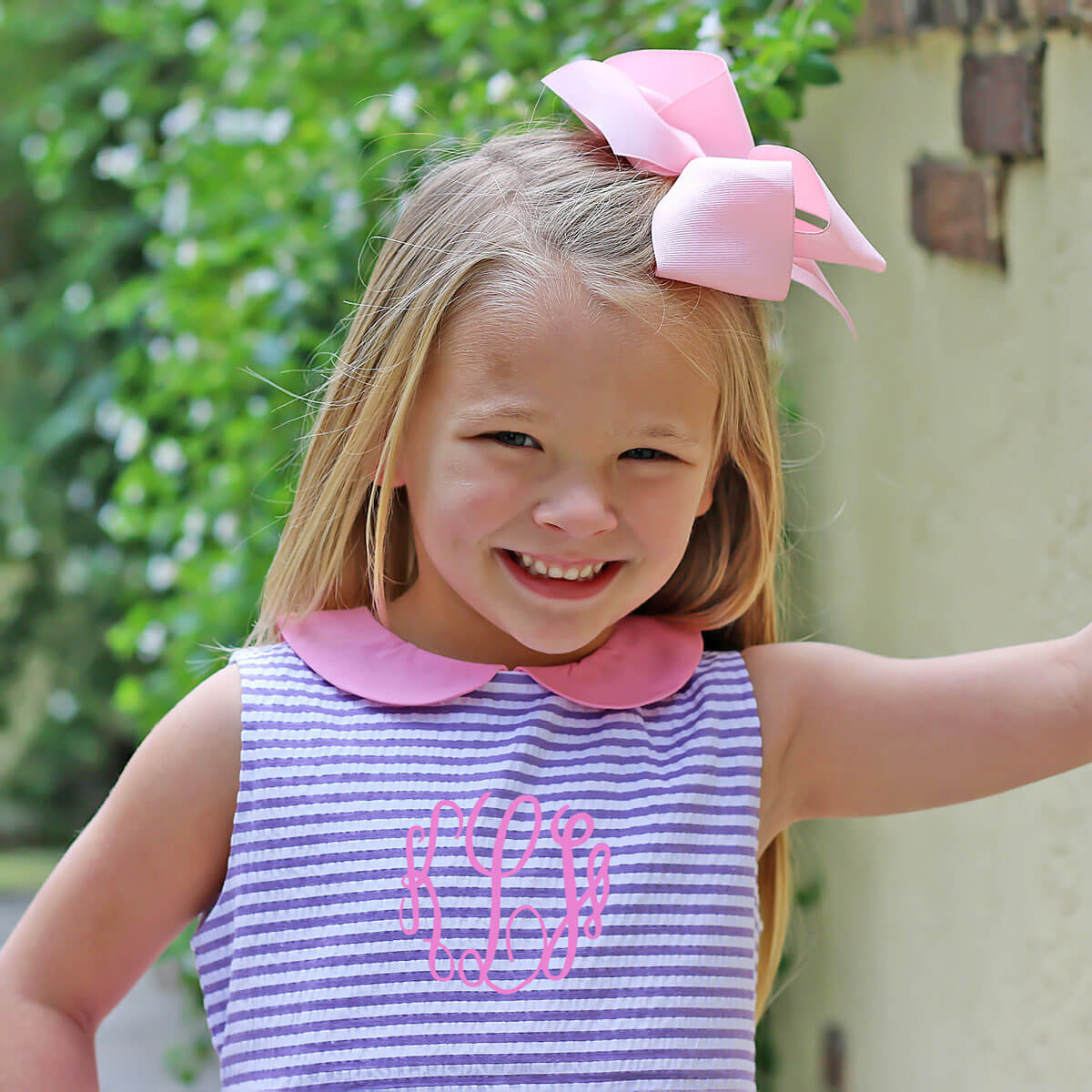 Purple Stripe Collared Tie-Back Dress