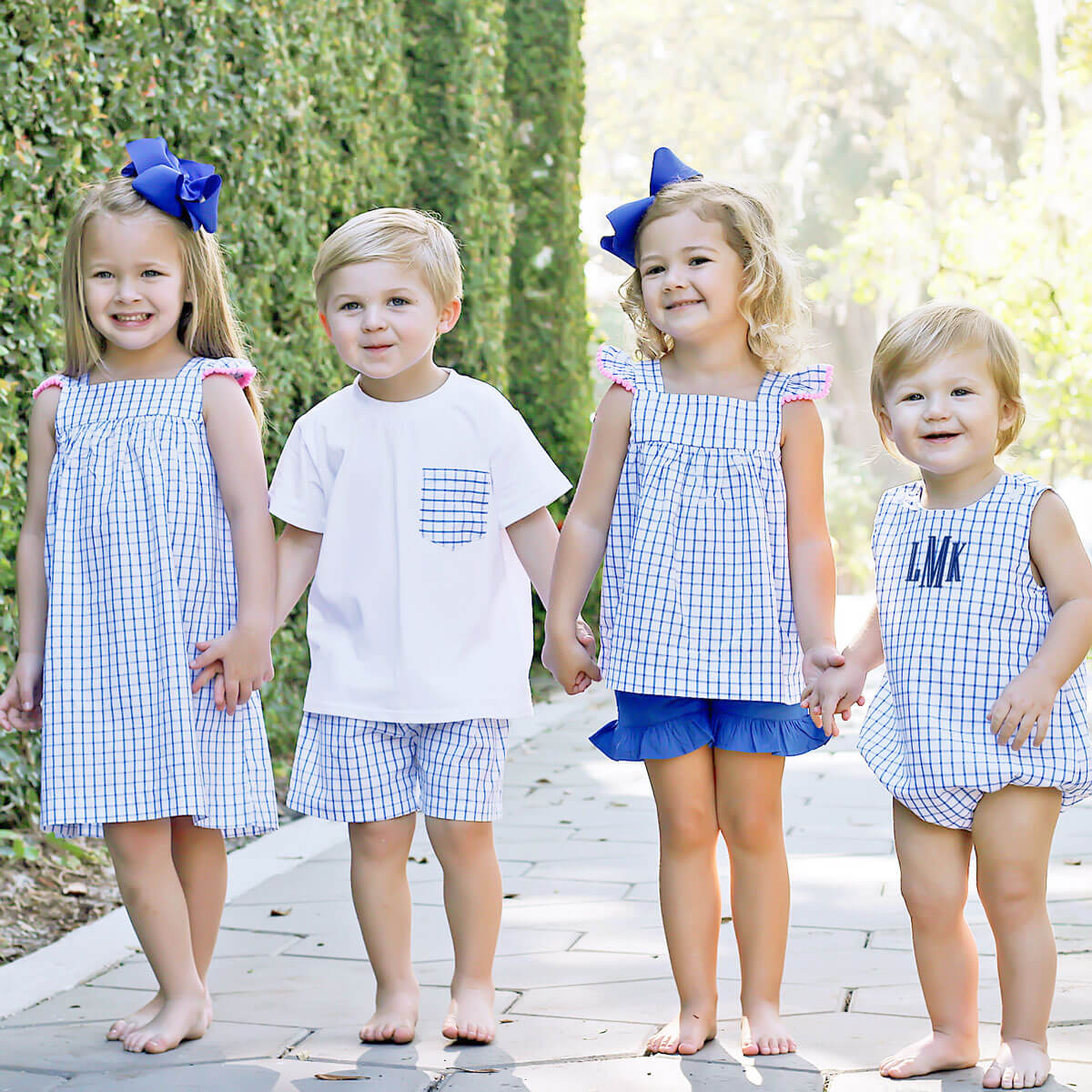 Blue Windowpane Amy Short Set