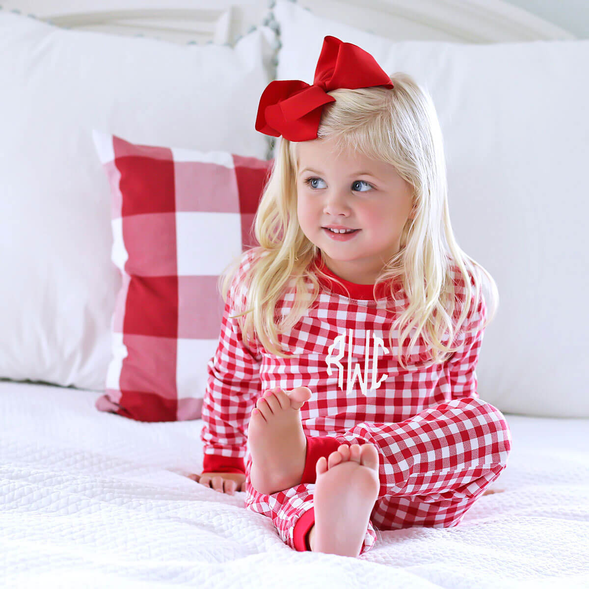 Red Gingham Knit Pajamas