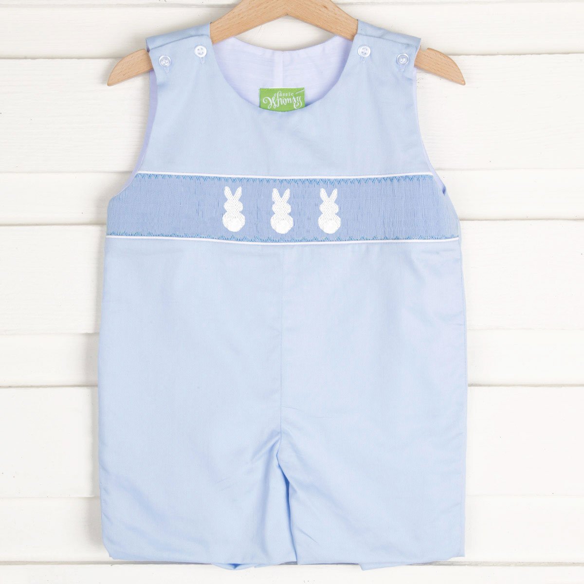 Cottontail Smocked Jon Jon Light Blue Pique