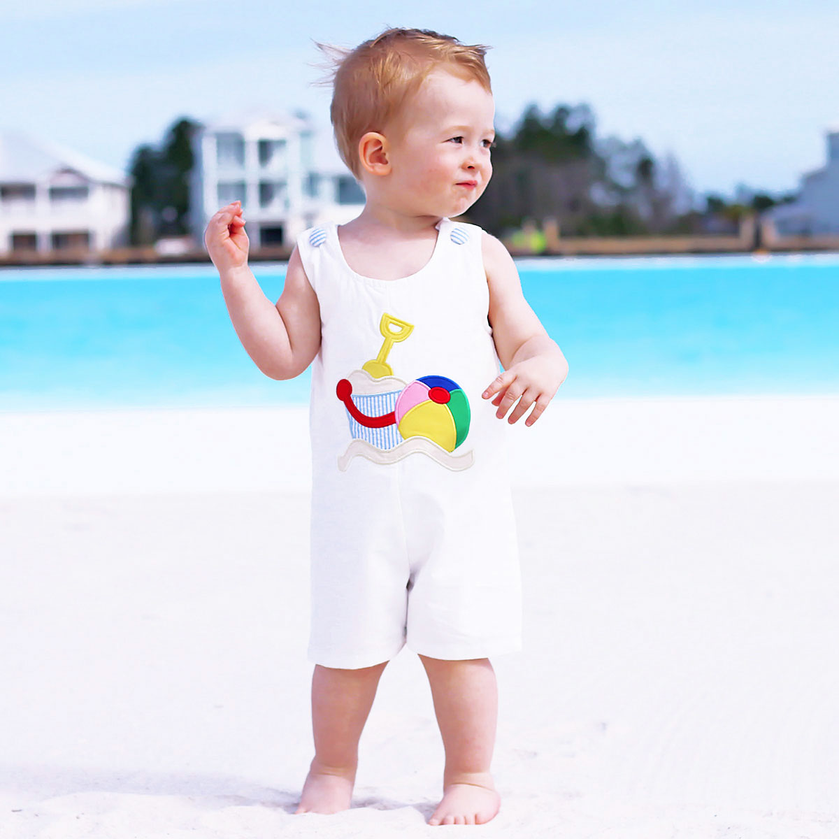 Beach Applique White Jon Jon