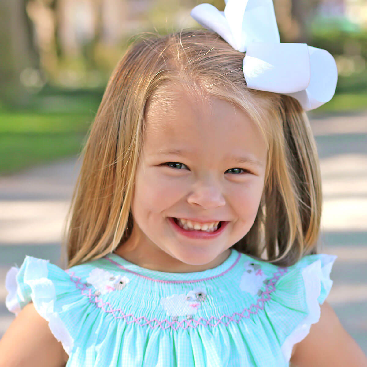 Lamb Smocked Mint Gingham Dress