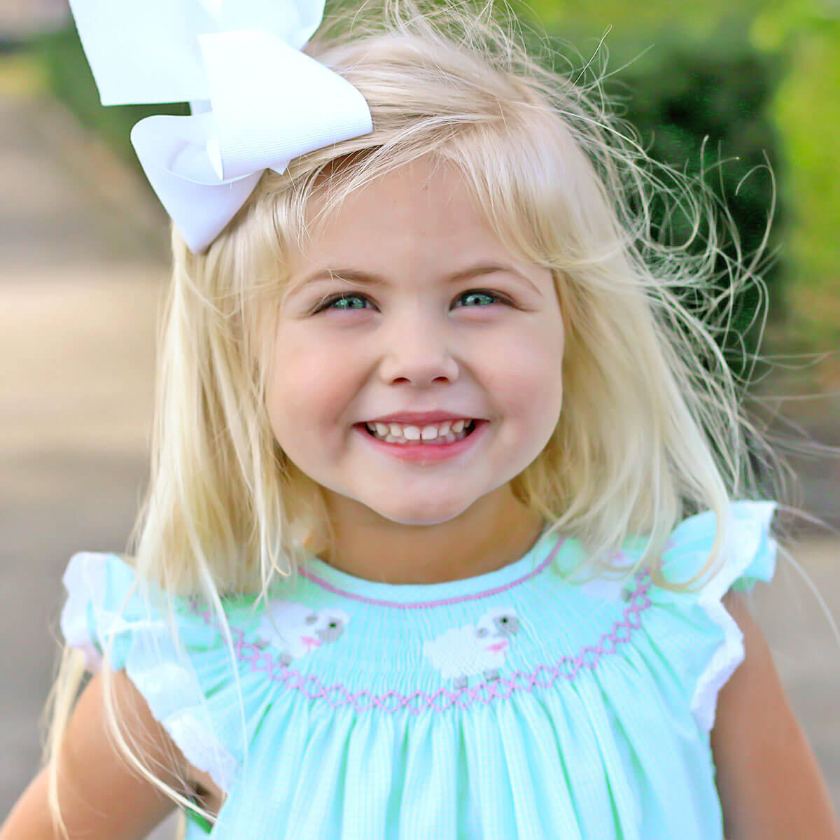 Lamb Smocked Mint Gingham Dress