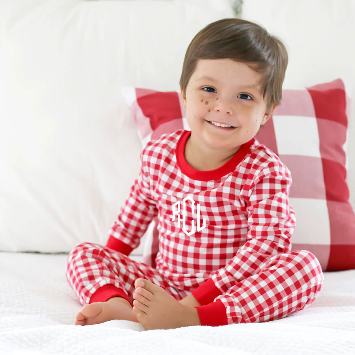 Red Gingham Knit Pajamas