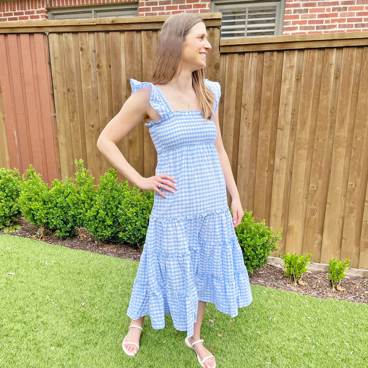 Blue Gingham Willow Women's Dress