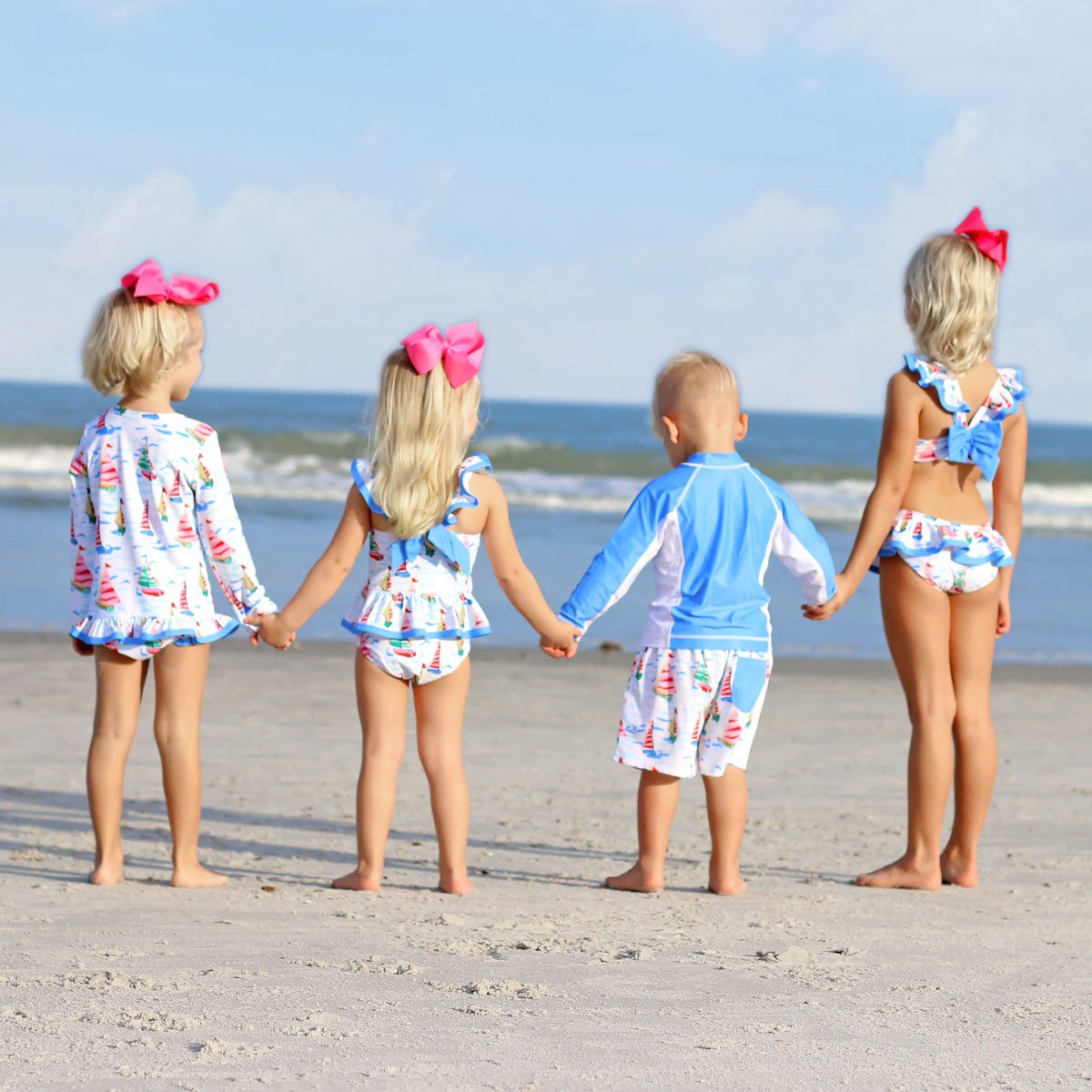 Watercolor Sailboat Two Piece Swimsuit