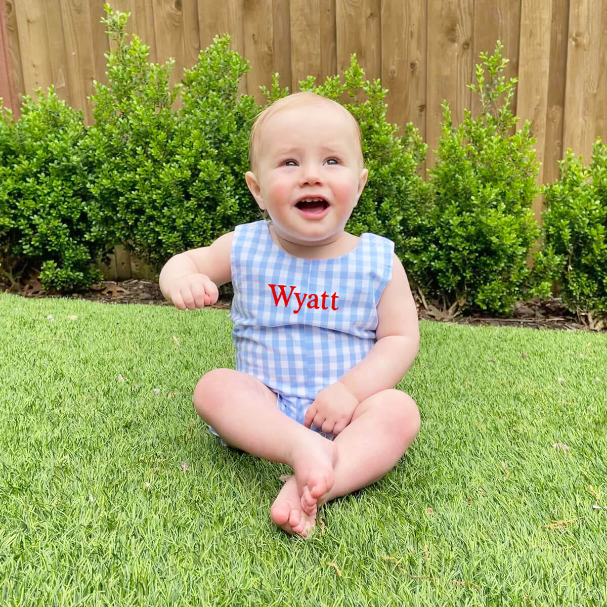 Light Blue Jon Jon Gingham