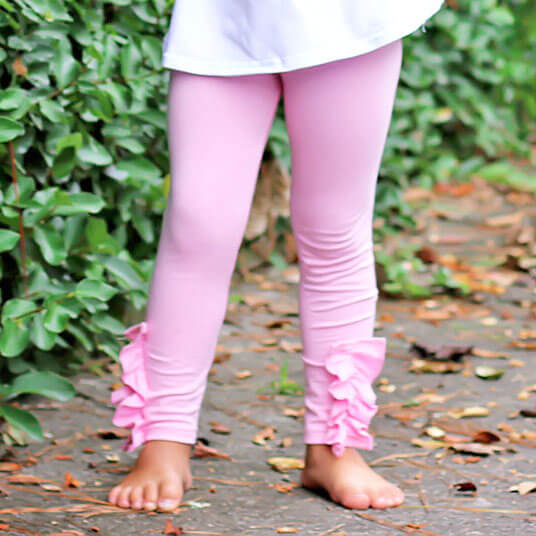 Pink Side Ruffle Leggings