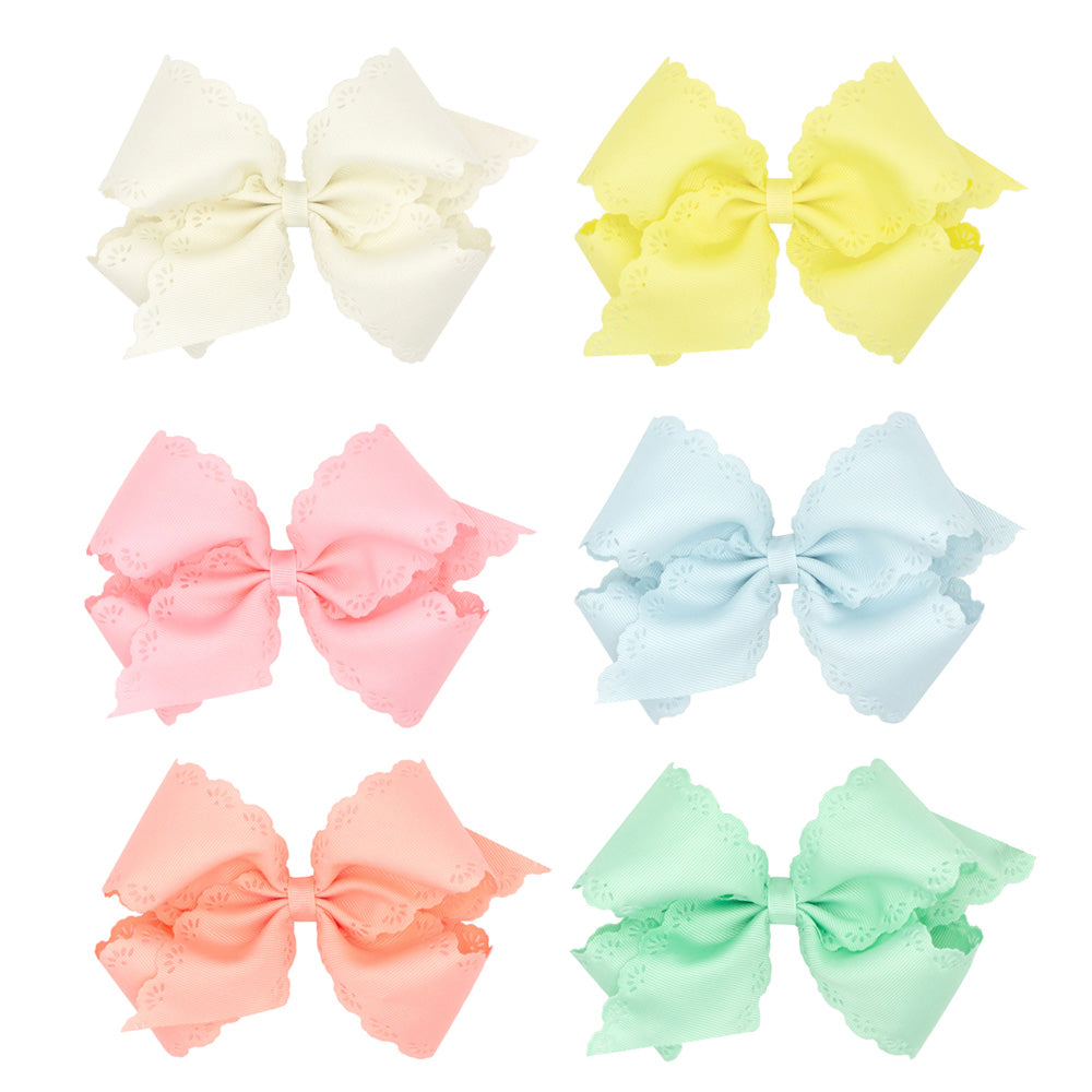 Eyelet Embossed Grosgrain Bow