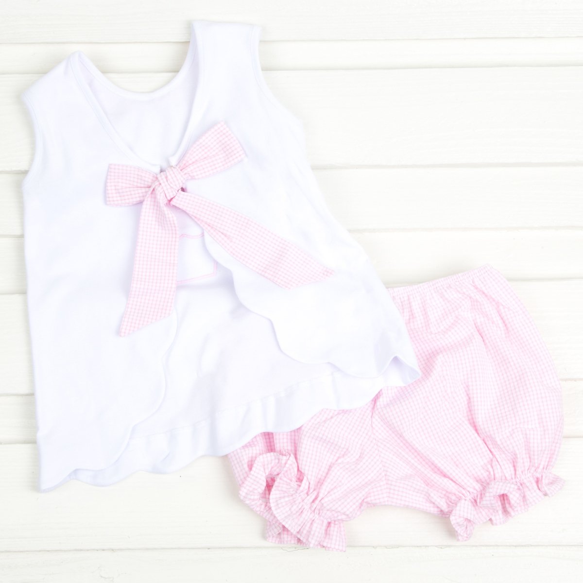 Cupcake Applique Back Bow Bloomer Set